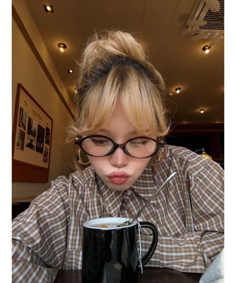 coffee brown checked shirt