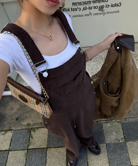 urban corduroy overalls / brown