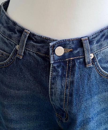 【再入荷】barrel leg wide denim / vintage blue