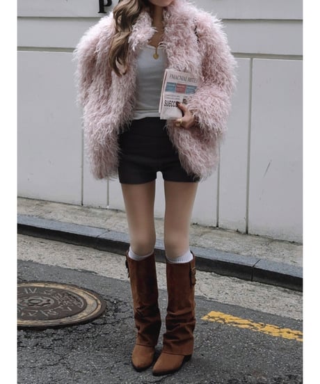 milk pink teddy jacket
