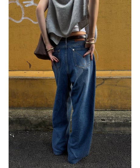 【7/14再入荷】 studded loose denim