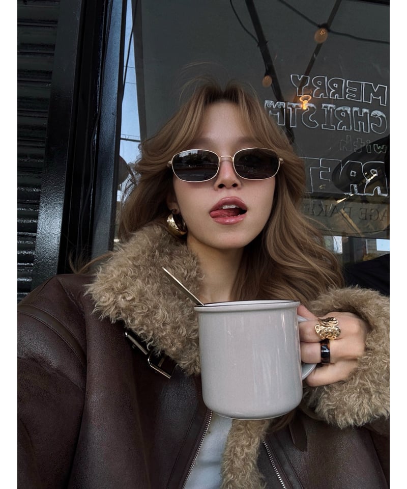 vintage mouton jacket (dark brown) | Nalm.