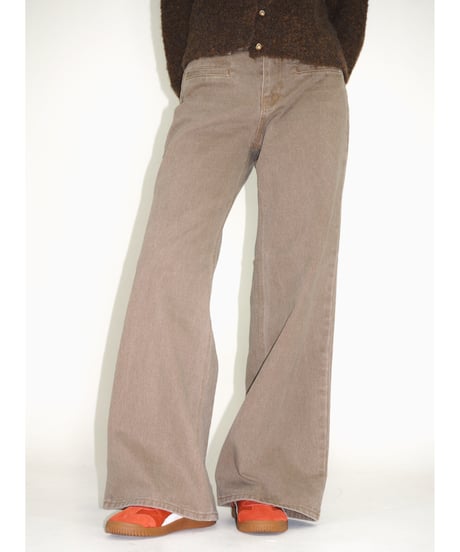 brown wide denim
