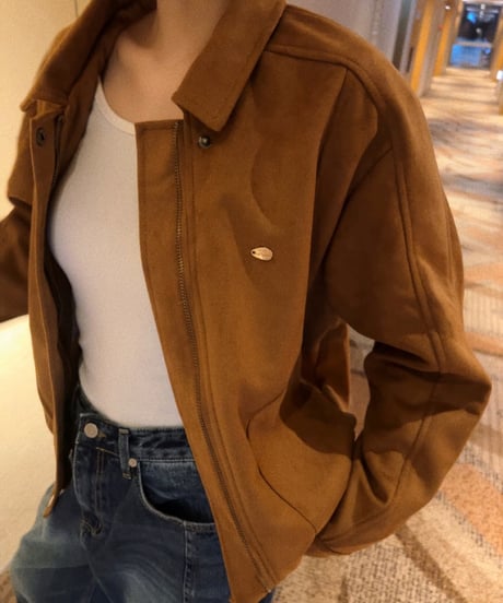 【大人気再入荷】スウェードカラブルゾン/camel