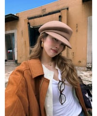 wool casquette / milk beige