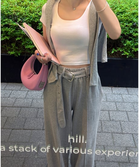 【Nalm.】belted sweat pants /gray