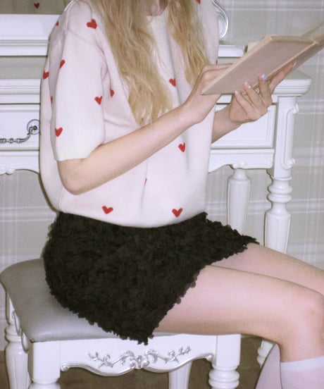 flower charming skirt / black