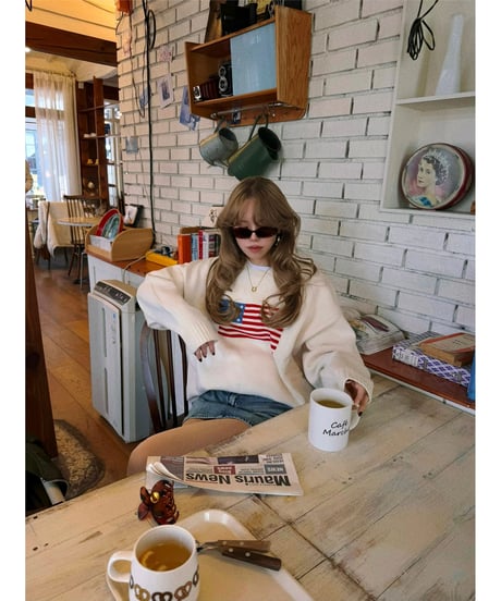 NY lettering knit / cream