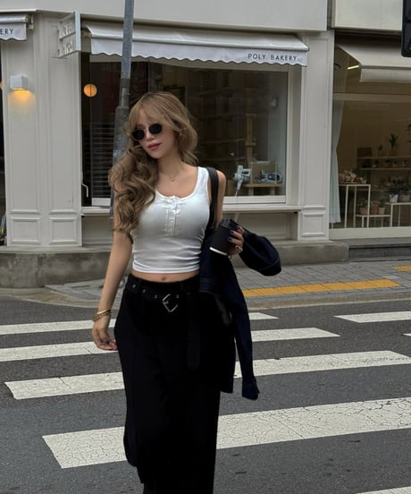 【Nalm.】belted sweat pants /black