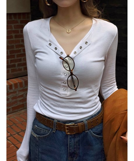 【pre】basic stretch rib tops / white