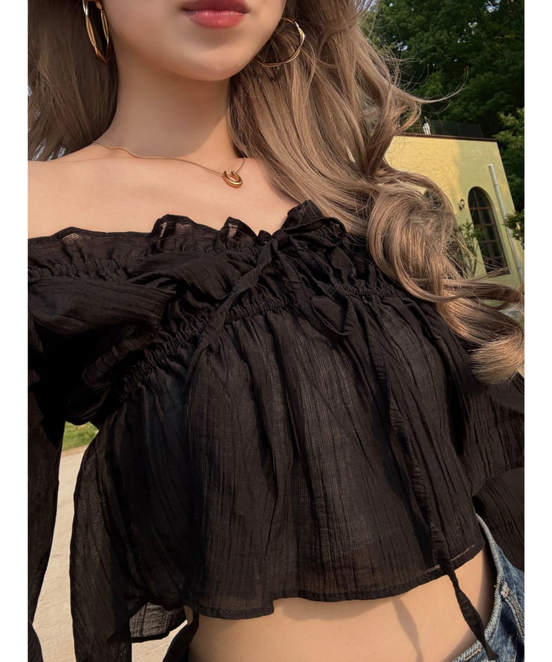 再入荷】sheer fairy blouse /black | Nalm.