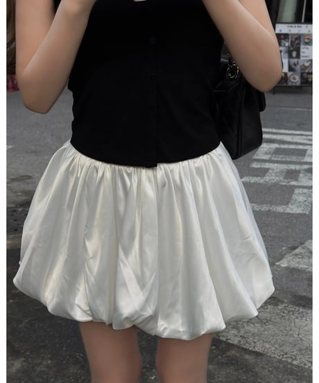 silky glow balloon skirt