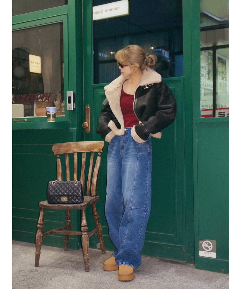 スウェードムスタンジャケット/black | Nalm.