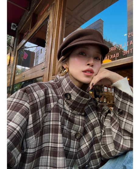 wool casquette / choco brown