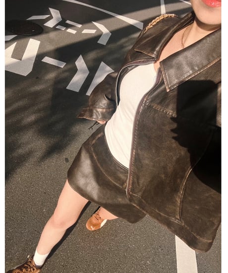 vintage leather jacket/dark brown