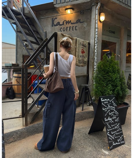 volu over cargo pants /navy