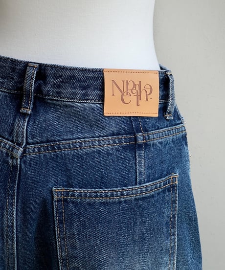 【再入荷】barrel leg wide denim / vintage blue