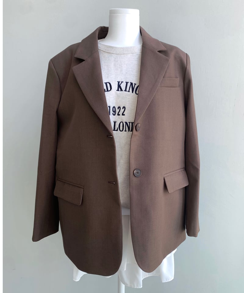 ribbon-tailored jacket/brown | Nalm.