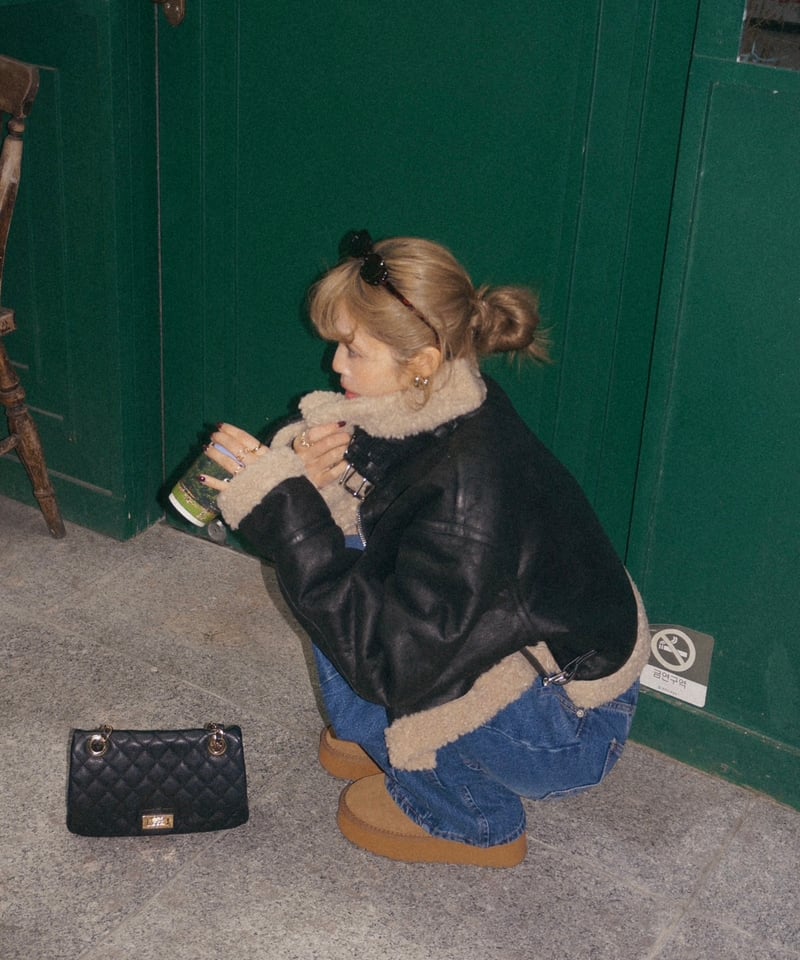 スウェードムスタンジャケット/black | Nalm.