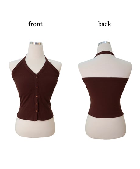 V-neck halter cami /brown