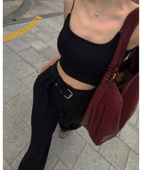 【Nalm.】belted sweat pants /black