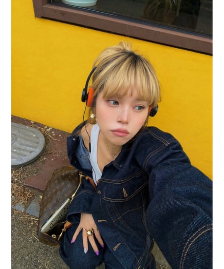 girls happy list denim pants / deep indigo