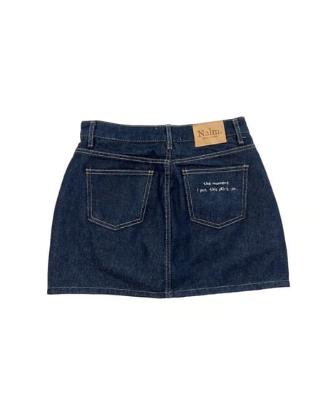 girls happy denim skirt  / deep indigo