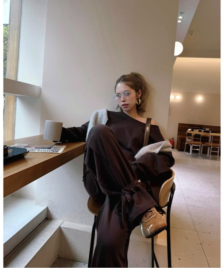 drawstring sweat set-up / brown