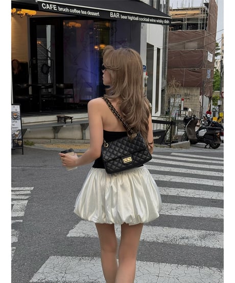 silky glow balloon skirt