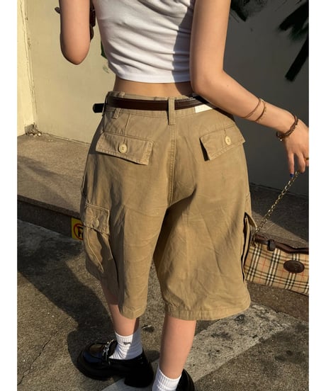 cargo wide half pants