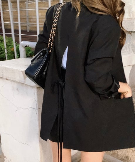 【再入荷】ribbon-tailored jacket/black