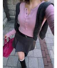 basic stretch rib tops / pink