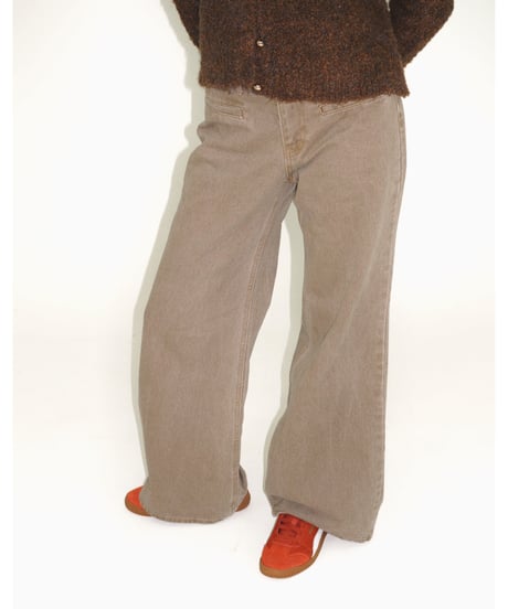 brown wide denim
