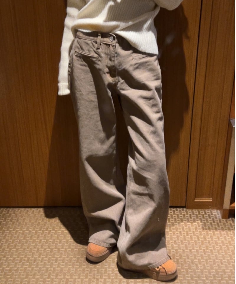 brown wide denim | Nalm.