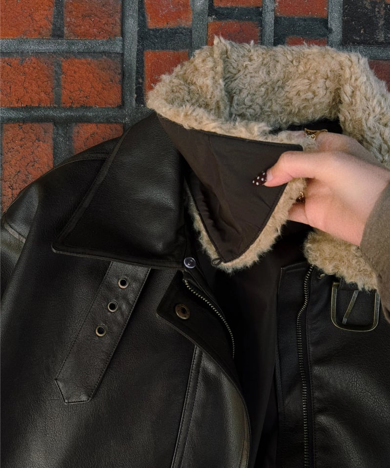 2月上旬再入荷】Nalm. vintage leather jacket / dark br