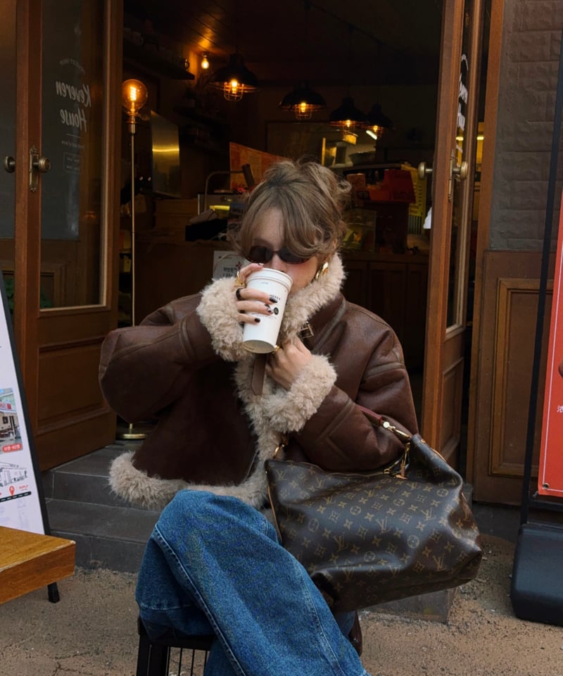 福袋】 VINTAGE MOUTON JACKET (CAMEL BROWN) BOX |