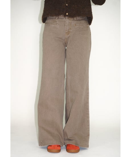 brown wide denim