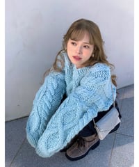 ハンドメイドニット/blue