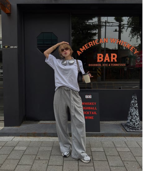 【Nalm.】belted sweat pants /gray