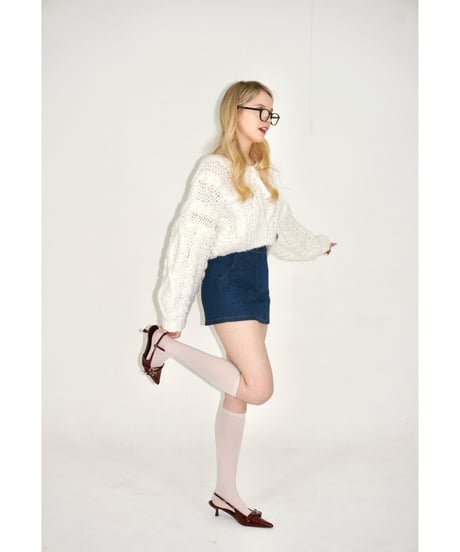 ハンドメイドニット/white