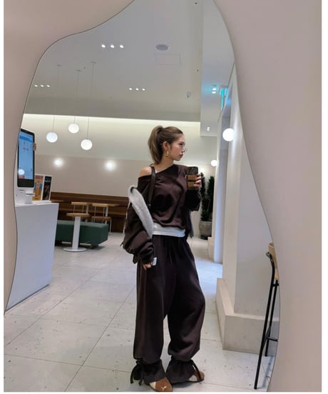 drawstring sweat set-up / brown