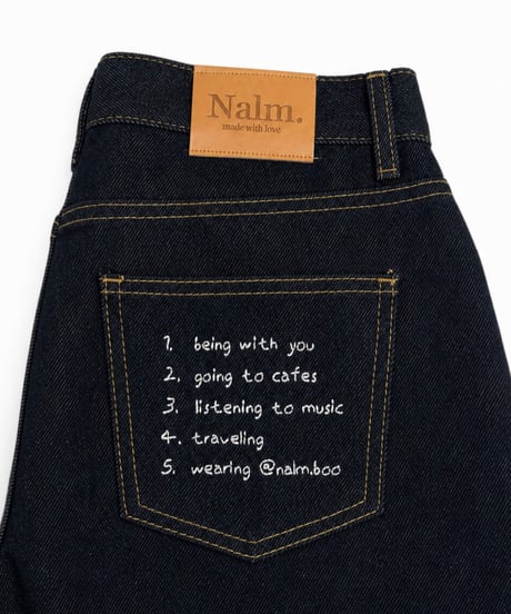 girls happy list denim pants / deep indigo
