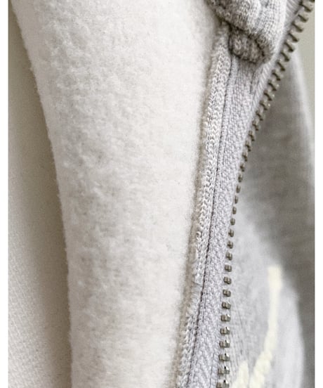 (裏起毛)オーバーフィット刺繍ジップアップ/グレー