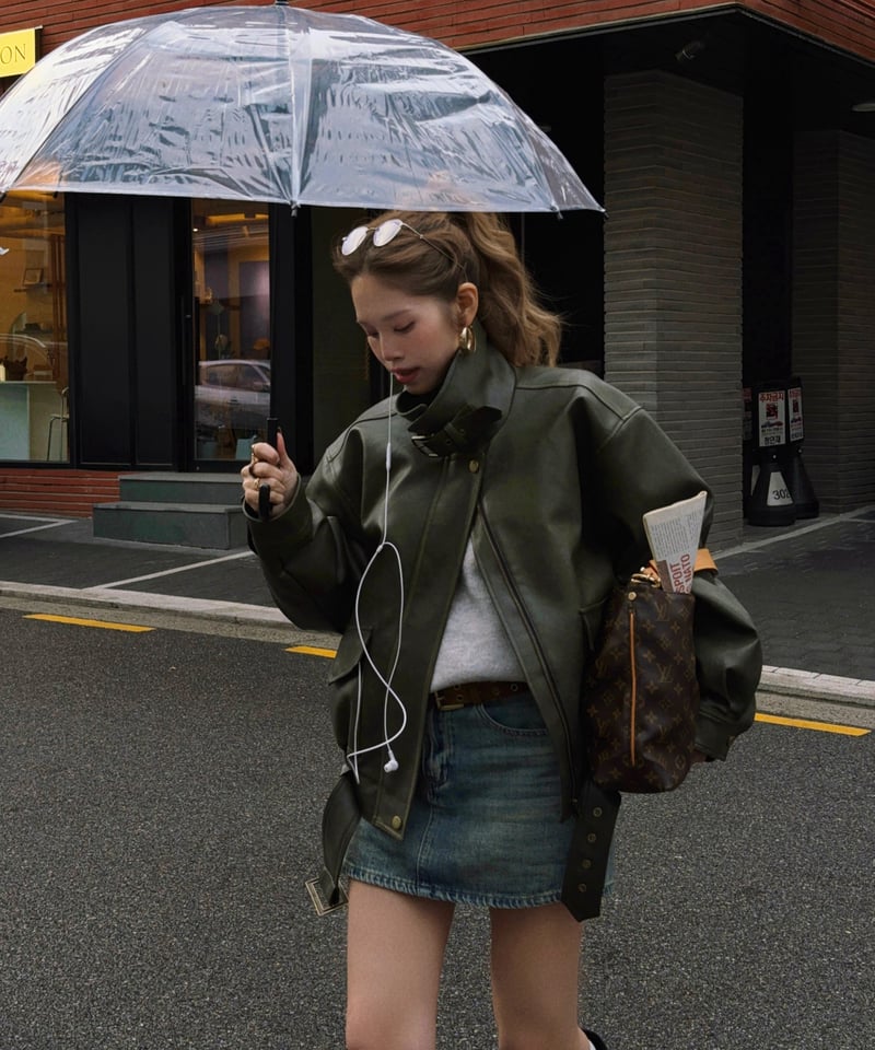 秋頃再入荷】Nalm. vintage leather jacket / khaki | N