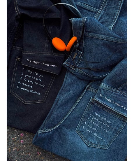 girls happy list denim pants / deep indigo