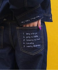 【再入荷】girls happy list denim pants / deep indigo