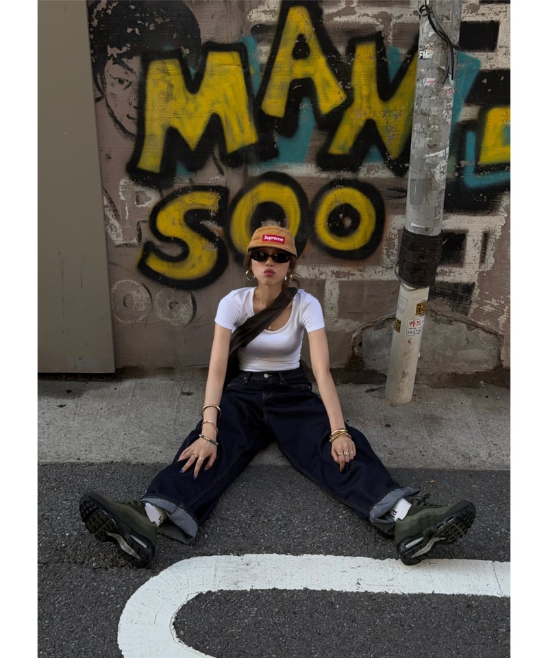 再入荷】 barrel leg wide denim / deep navy | Nalm.