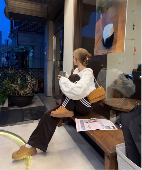 ライントラックパンツ/brown