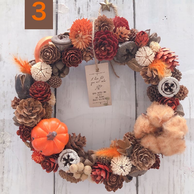木の実のリース　ハロウィン　クリスマス　キャンドルリース リース 木の実 ハロウィン クリスマス キャンドルリース