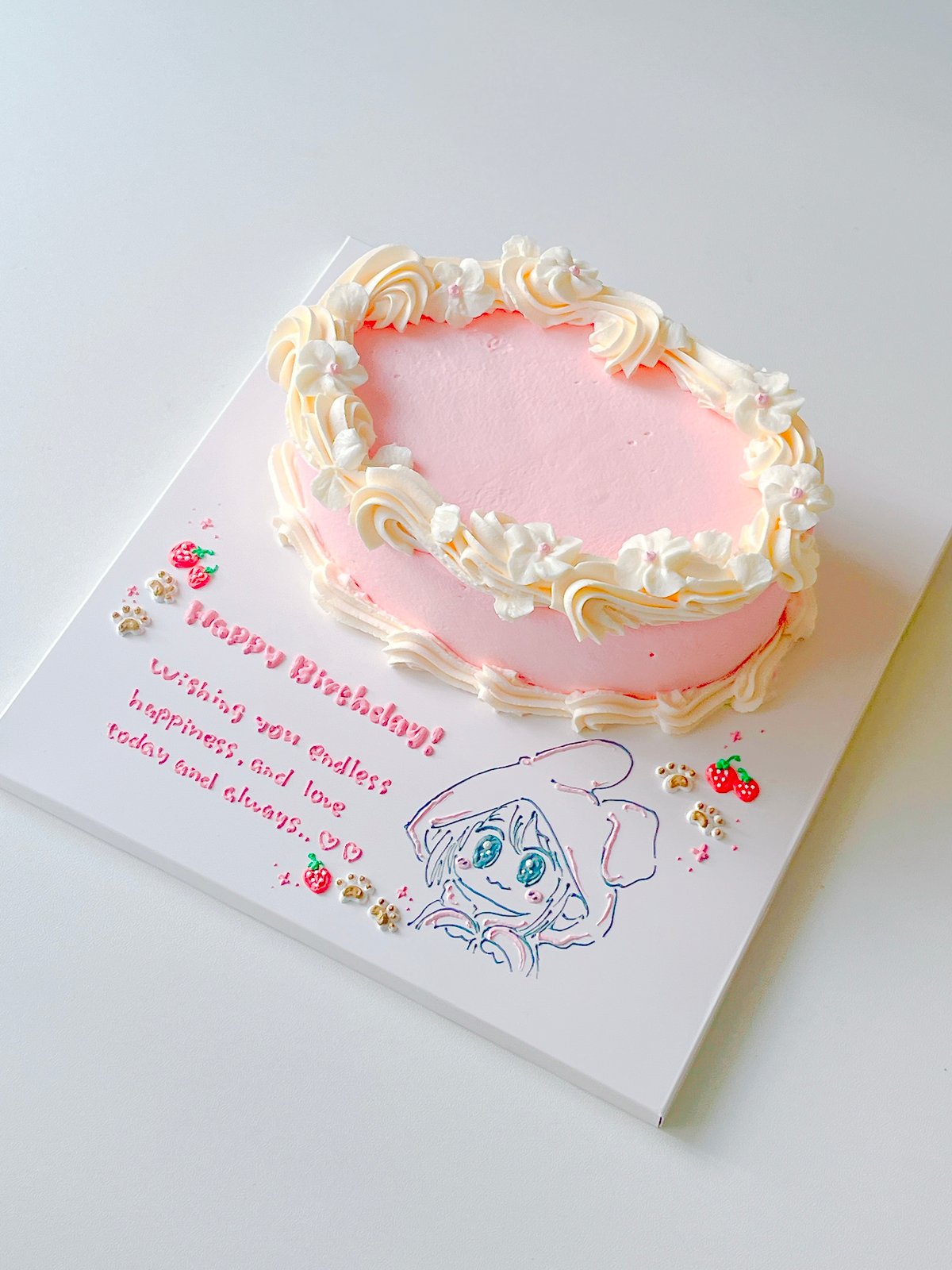 プレートイラストケーキ 楕円型 NO.1【必ず同時にセミオーダー予約